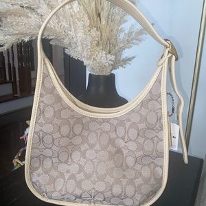 Rare Coach Ergo Shoulder Bag In Signature Jacquard/Stone Ivory